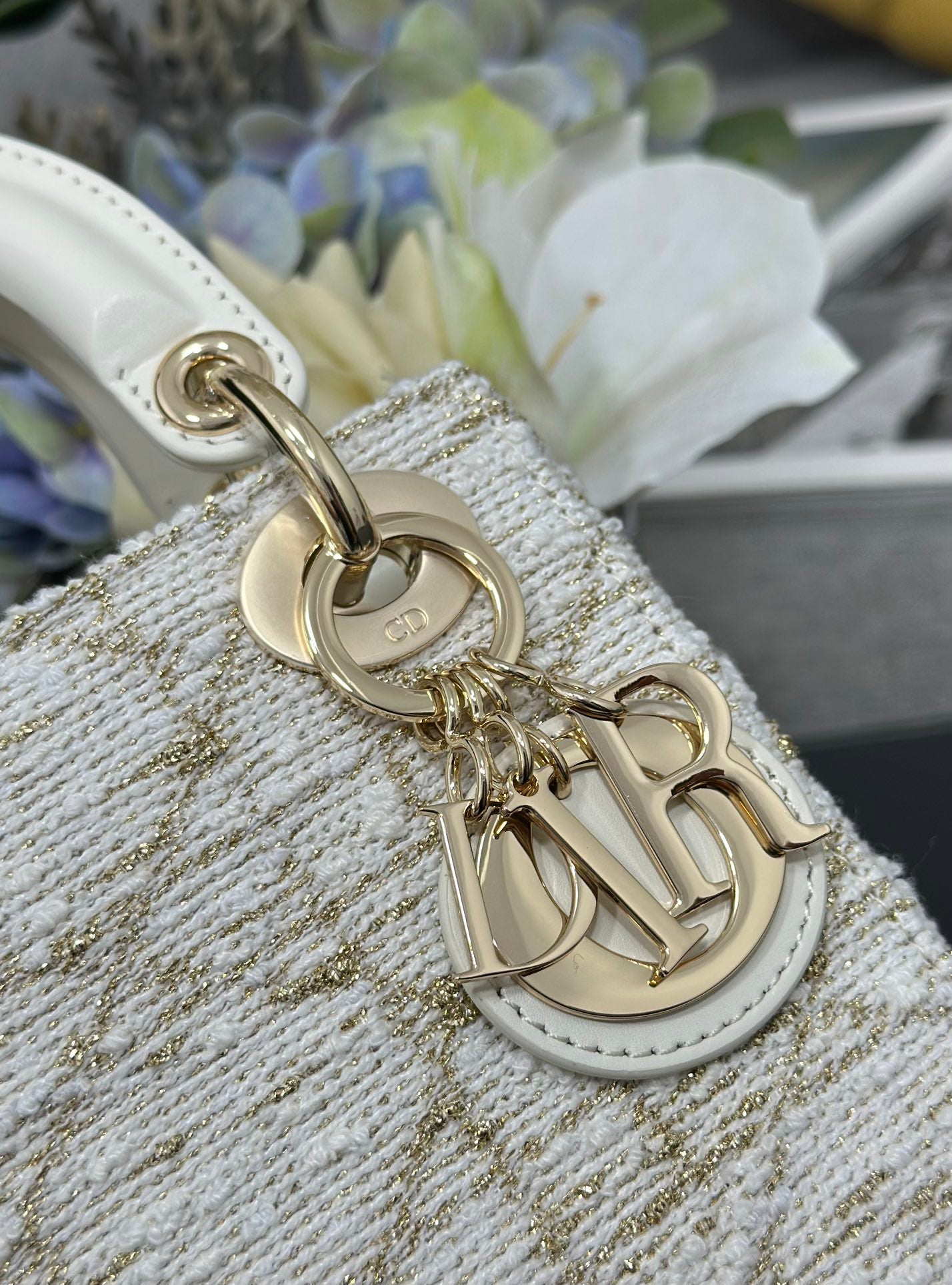 Three Grid Tweed Handbag