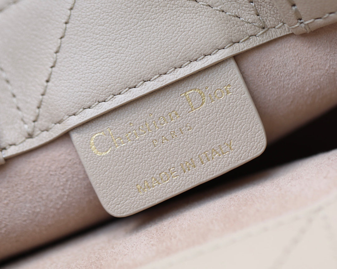 Beige Cowhide Handbag