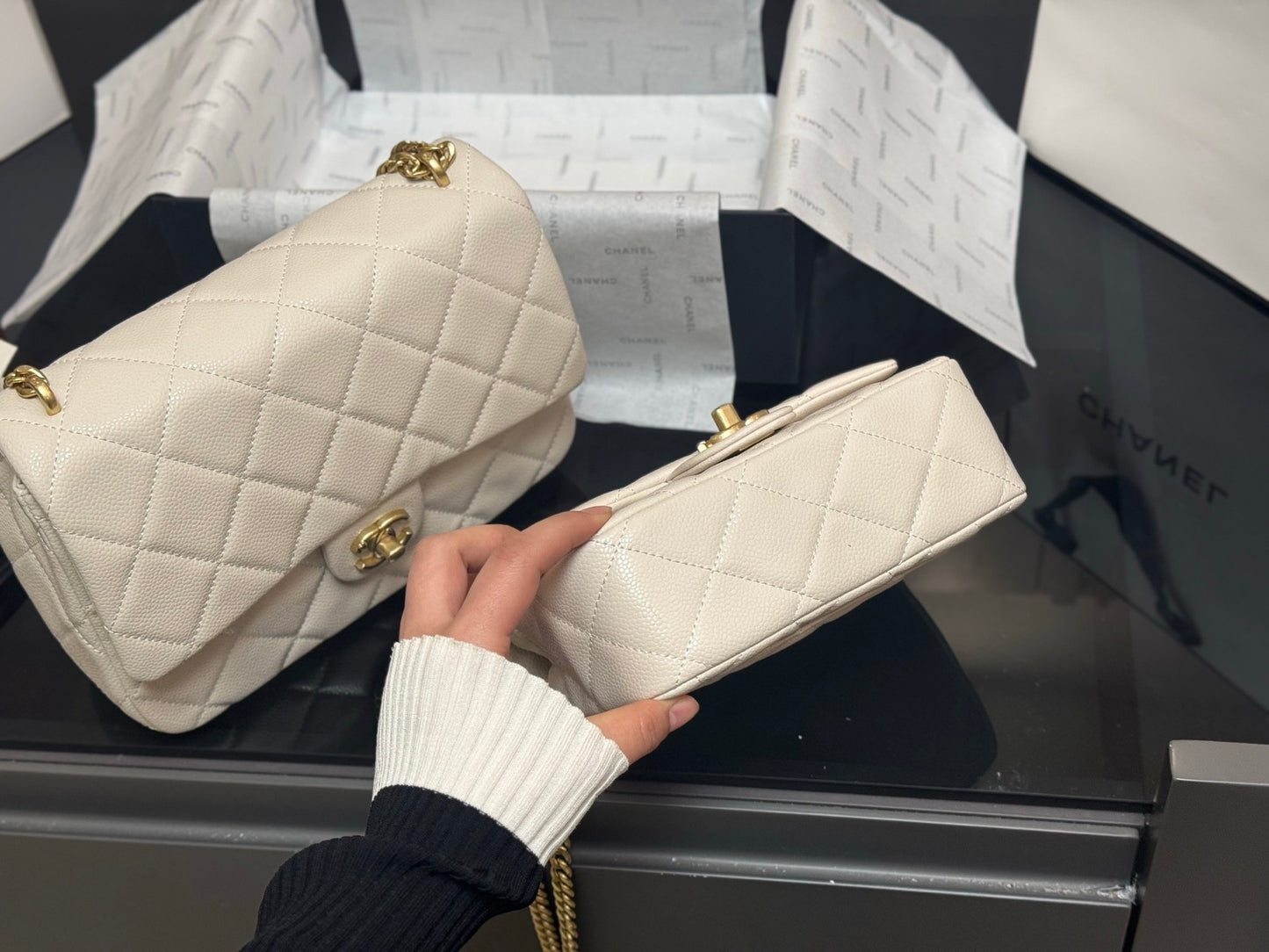 Classic White Quilted Flap Bags