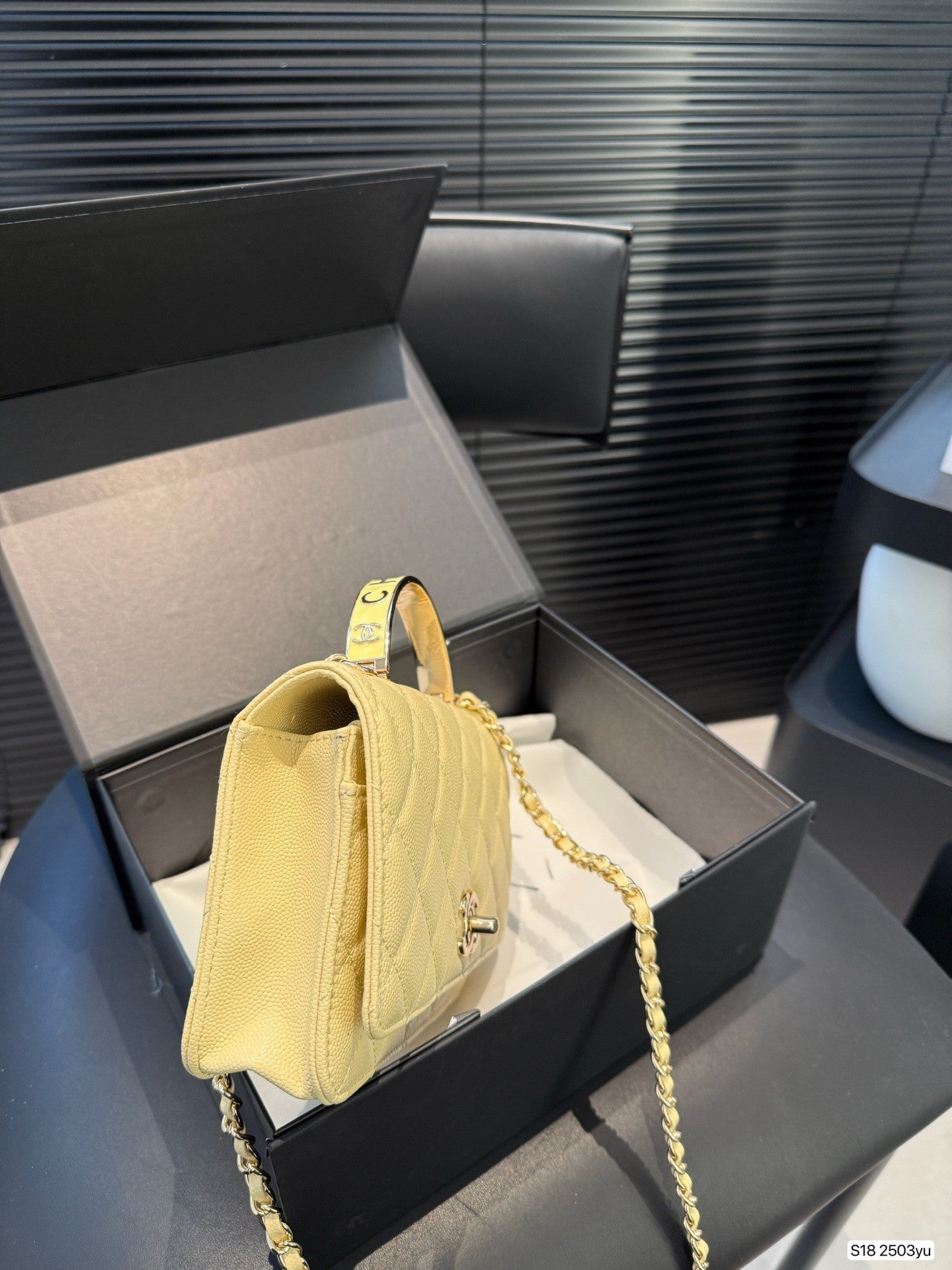 Gorgeous Quilted Yellow Flap Bag