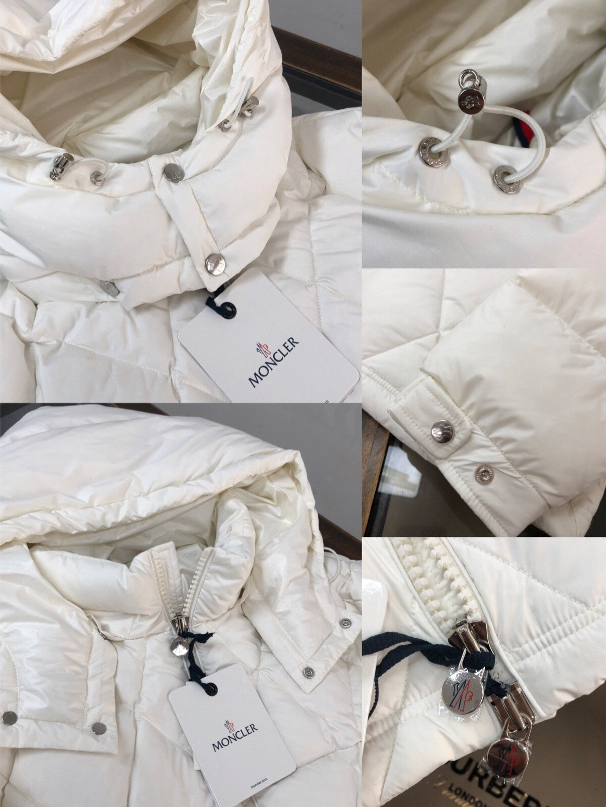 Short - length down jacket with diamond - shaped quilting, filled with top - grade duck down