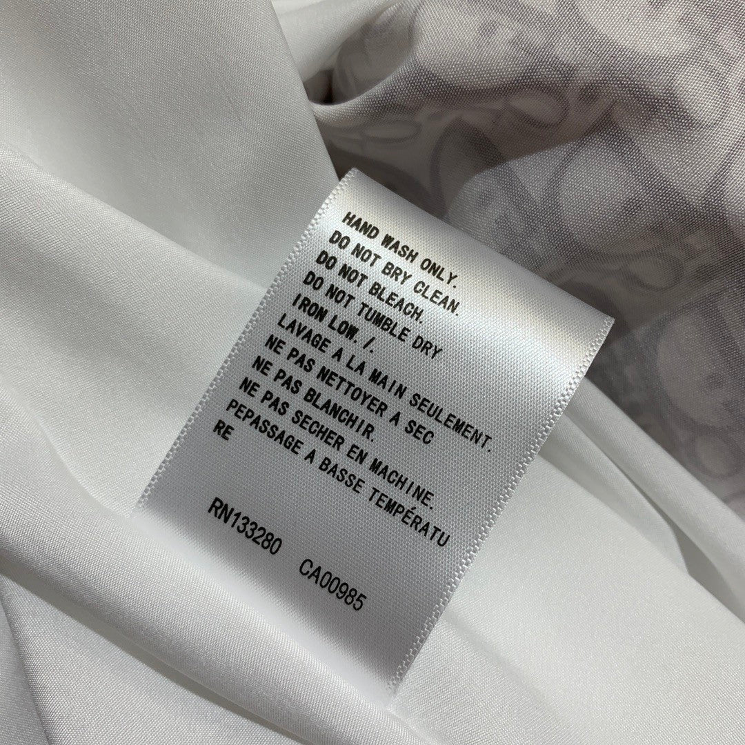 inspired Dress with All - over Monogram Print, Cinched Waist & Flared Silhouette