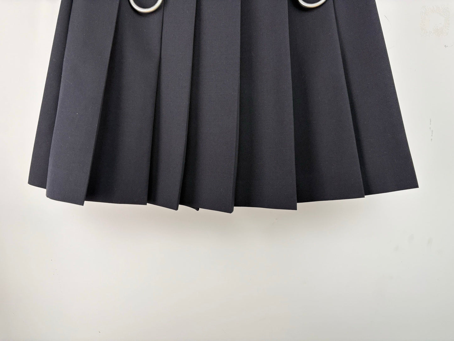 Pleated A - line Skirt with Ring Decoration