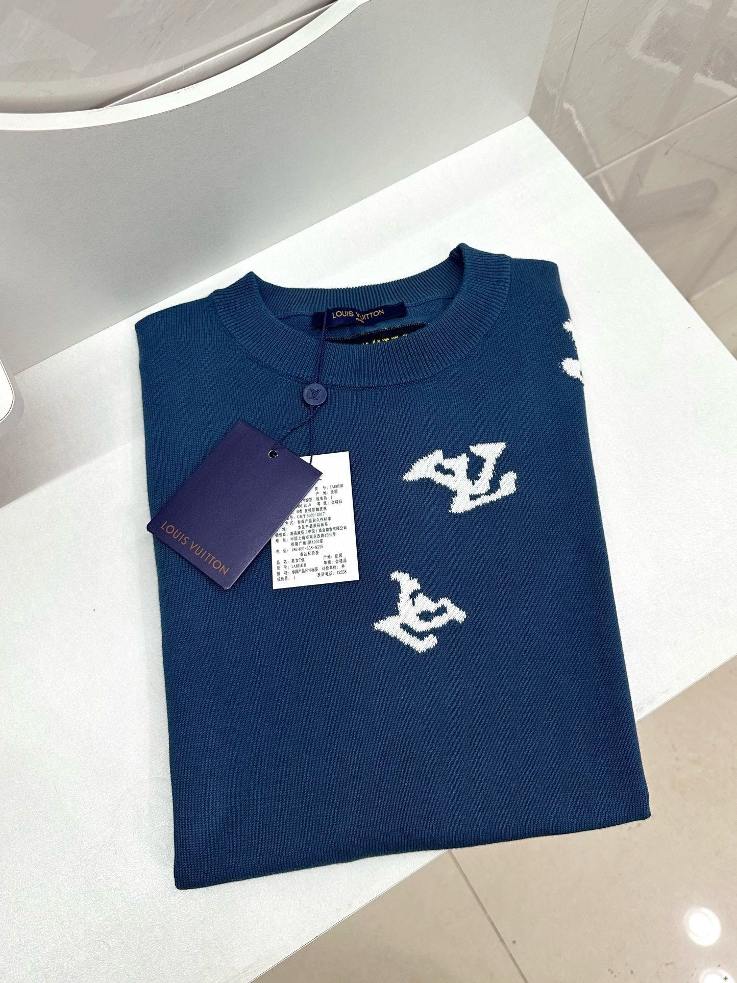 Jazz Music Jacquard Knit Crew Neck Short - Sleeve T - Shirt