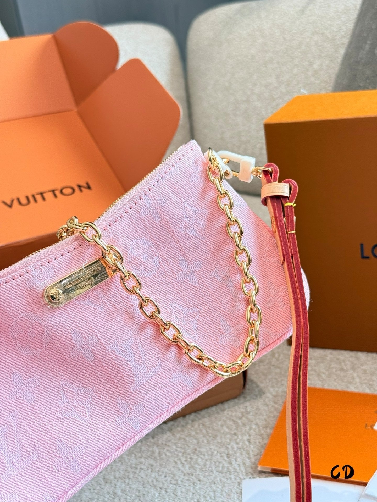 Pink Mahjong style Double zipper Armpit Bag