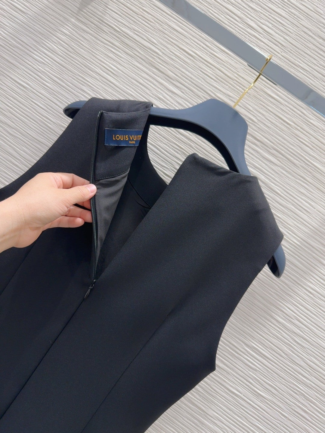 Black Paneled Acetate Dress