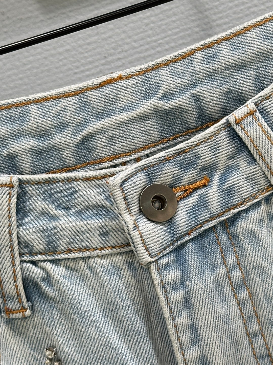 Beaded Straight Wide - leg Jeans