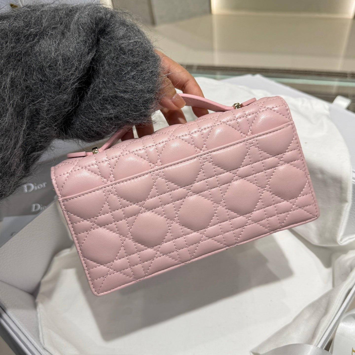 Sakura Pink Pearl Chain Handbag