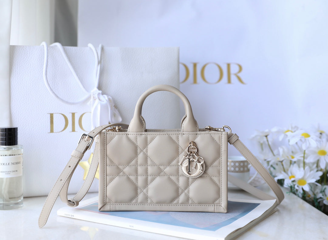 Beige Cowhide Handbag