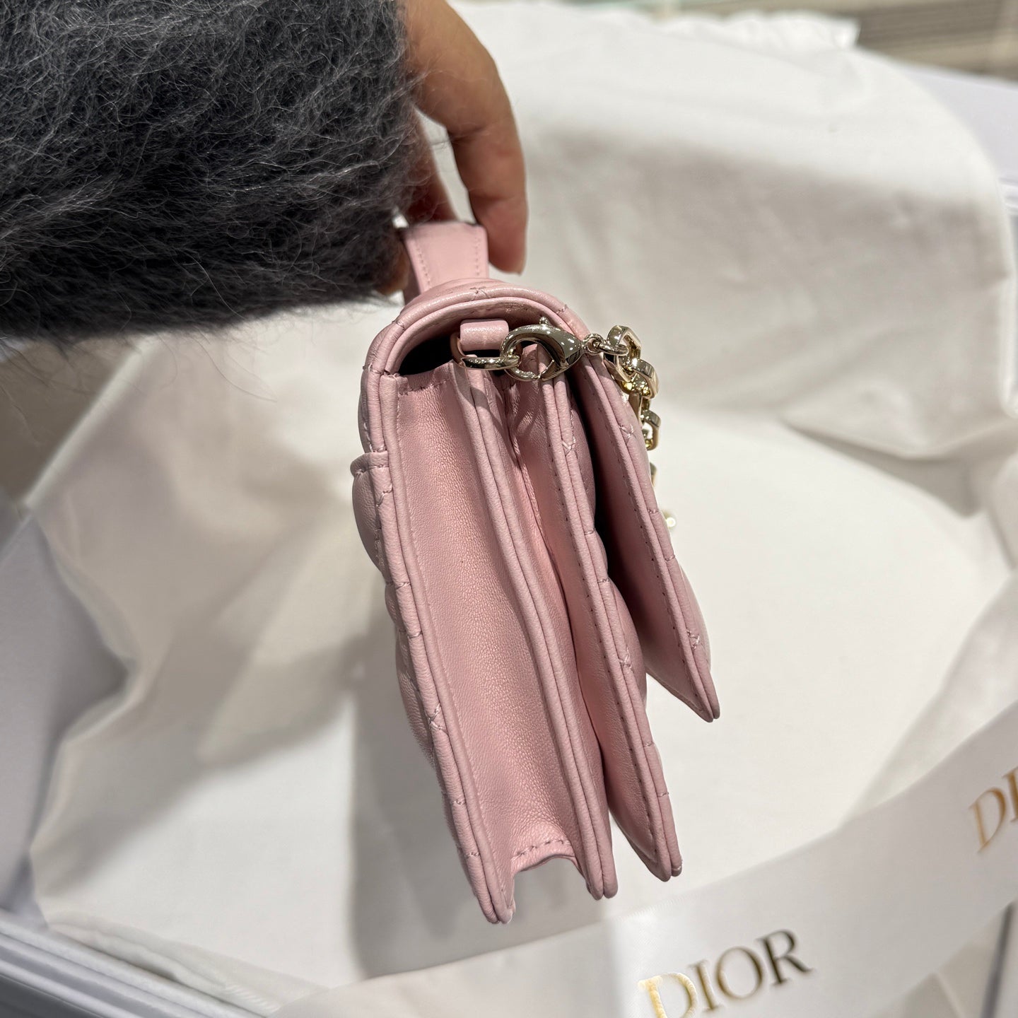 Sakura Pink Pearl Chain Handbag