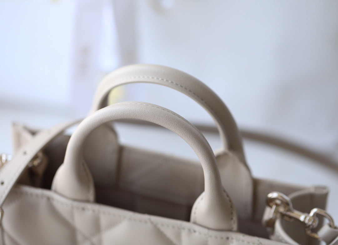 Beige Cowhide Handbag