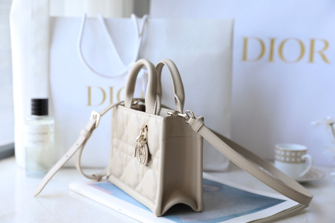 Beige Cowhide Handbag