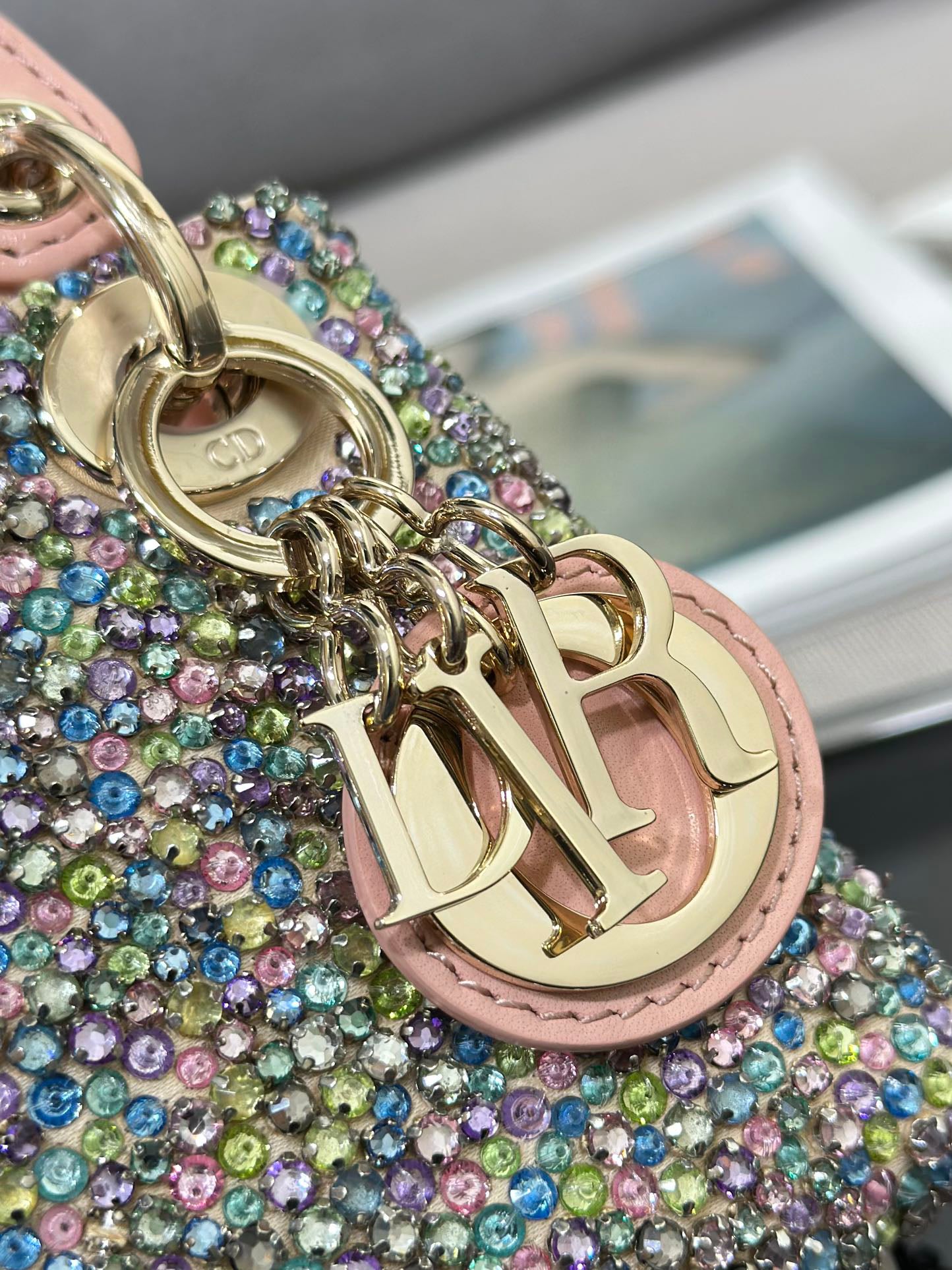 Lady Dior Ultra - Mini Embroidered Handbag with Colorful Beads and Diamonds