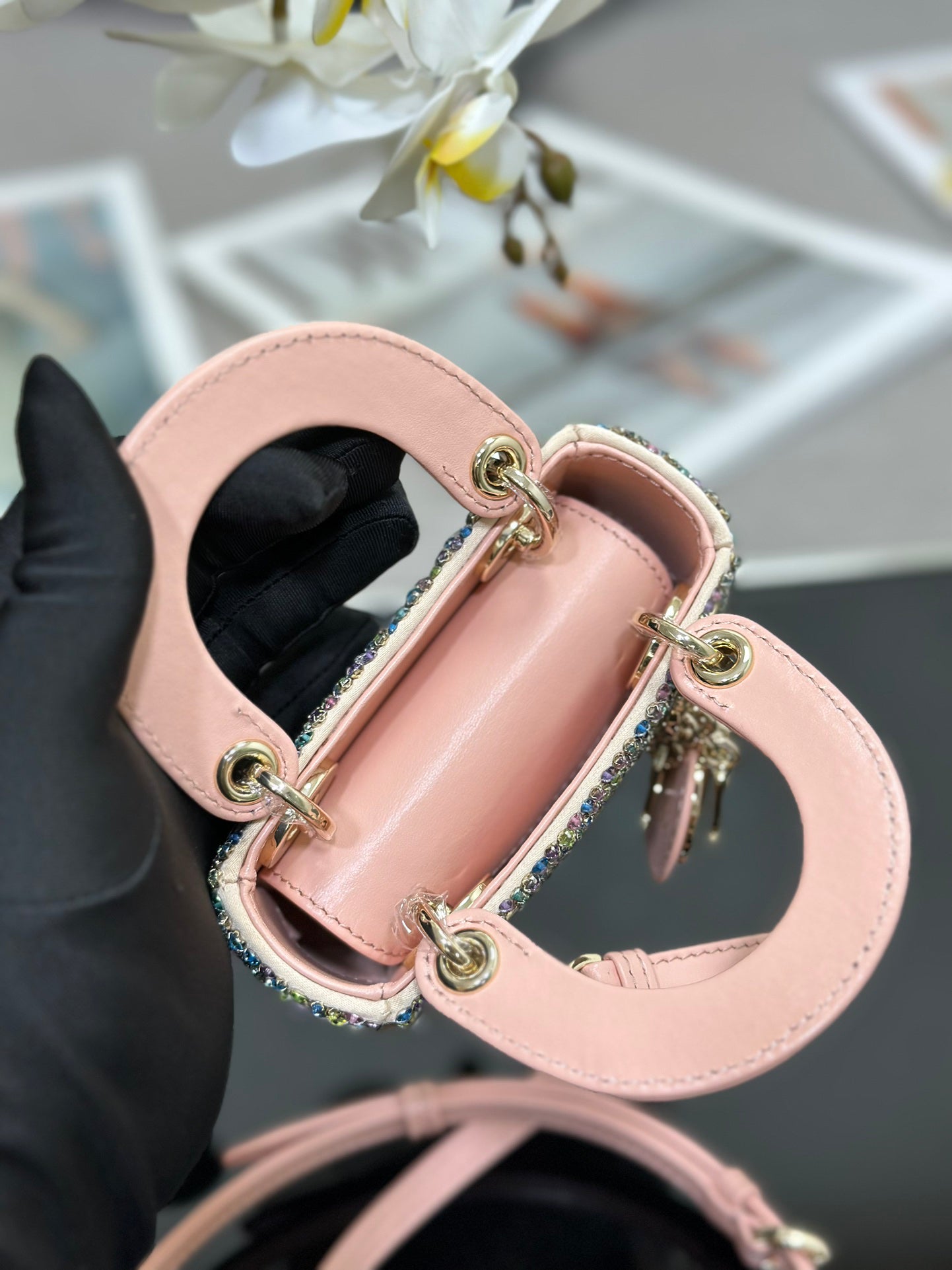 Lady Dior Ultra - Mini Embroidered Handbag with Colorful Beads and Diamonds