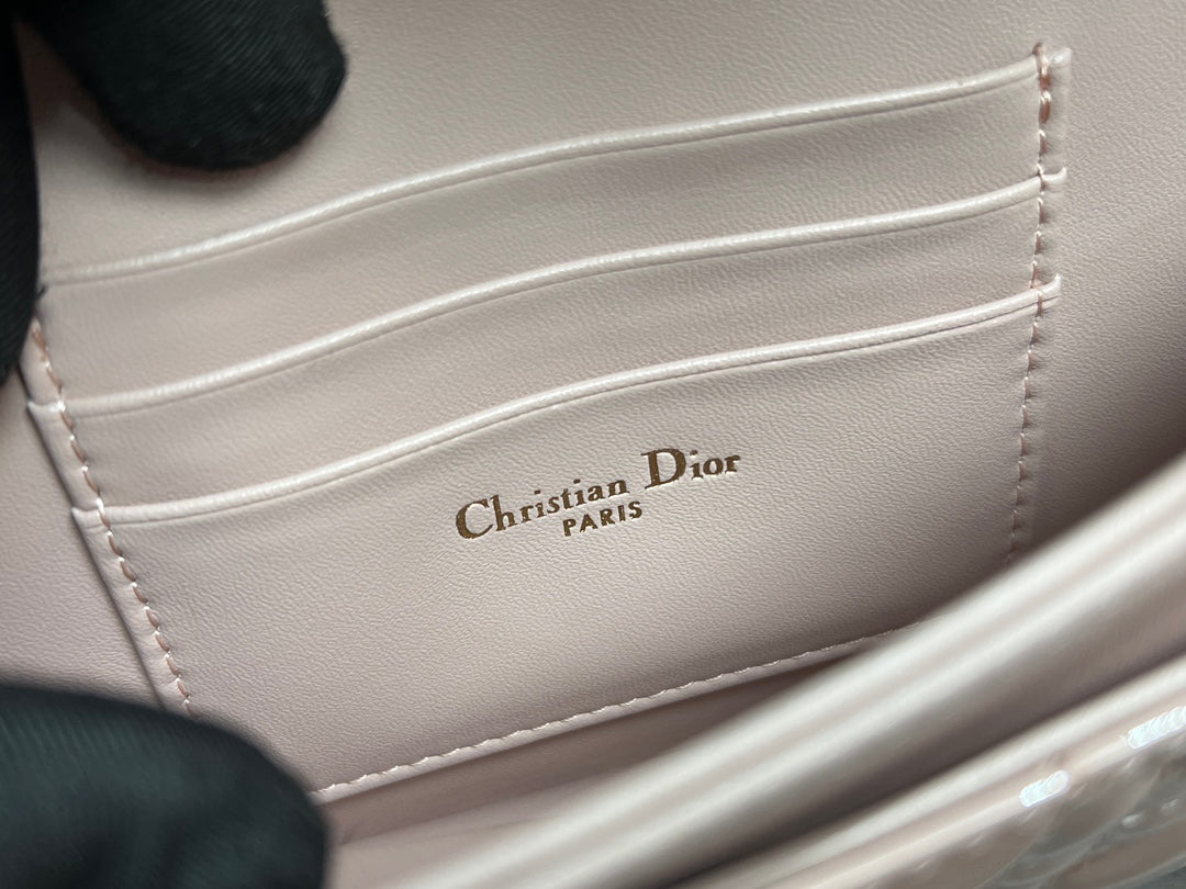 Patent Leather Rouge Pink Lady Dior Pearl Clutch Bag