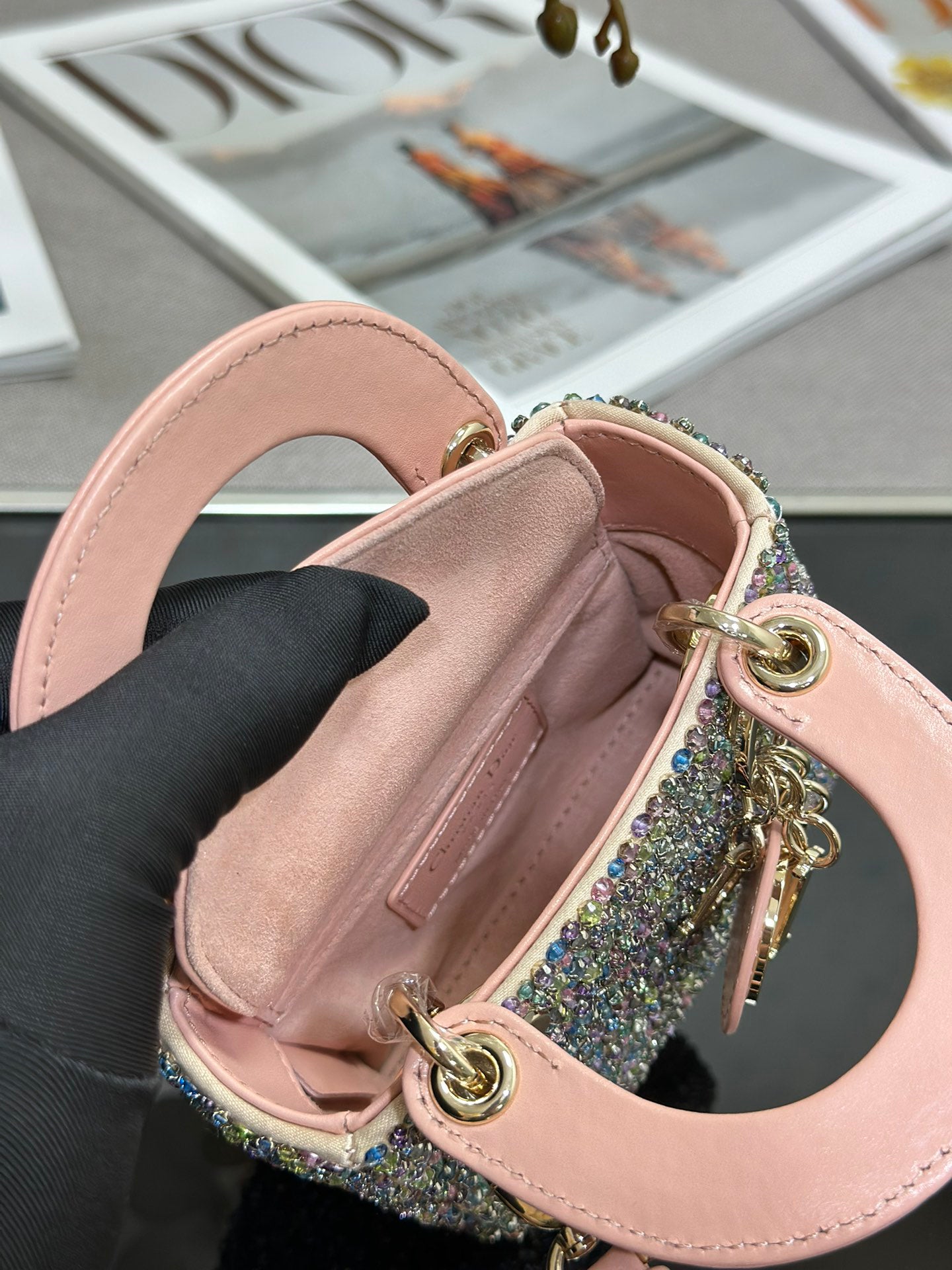 Lady Dior Ultra - Mini Embroidered Handbag with Colorful Beads and Diamonds