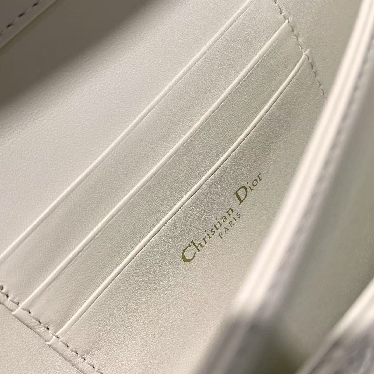 Mini Pearl Chain White Lambskin Handbag