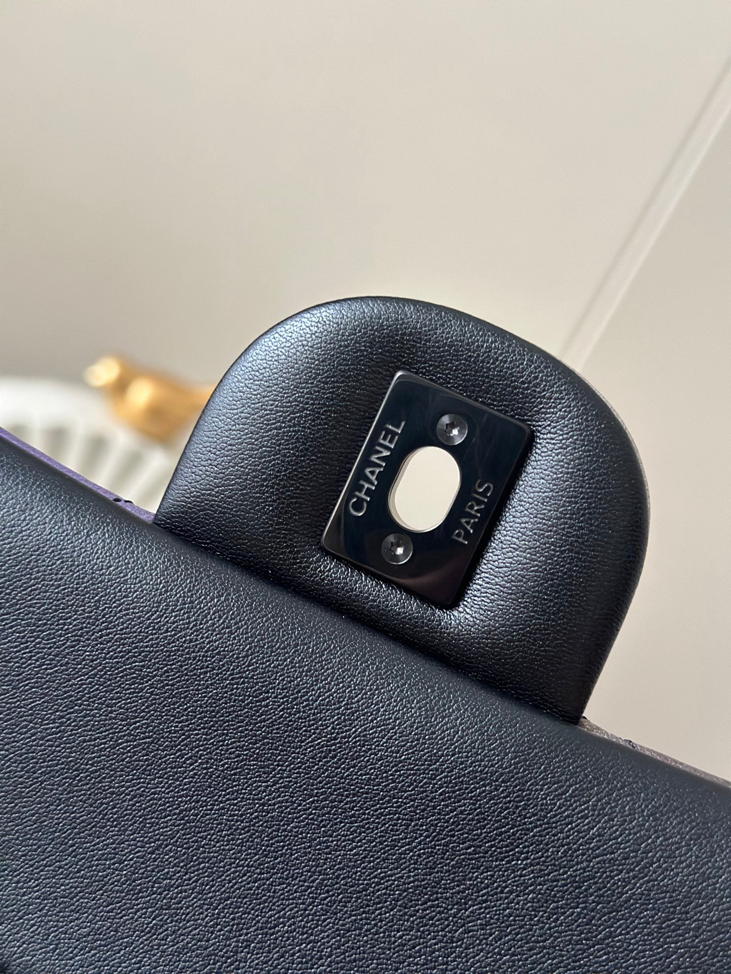 Tricolor Black Calfskin CF Flap Bag