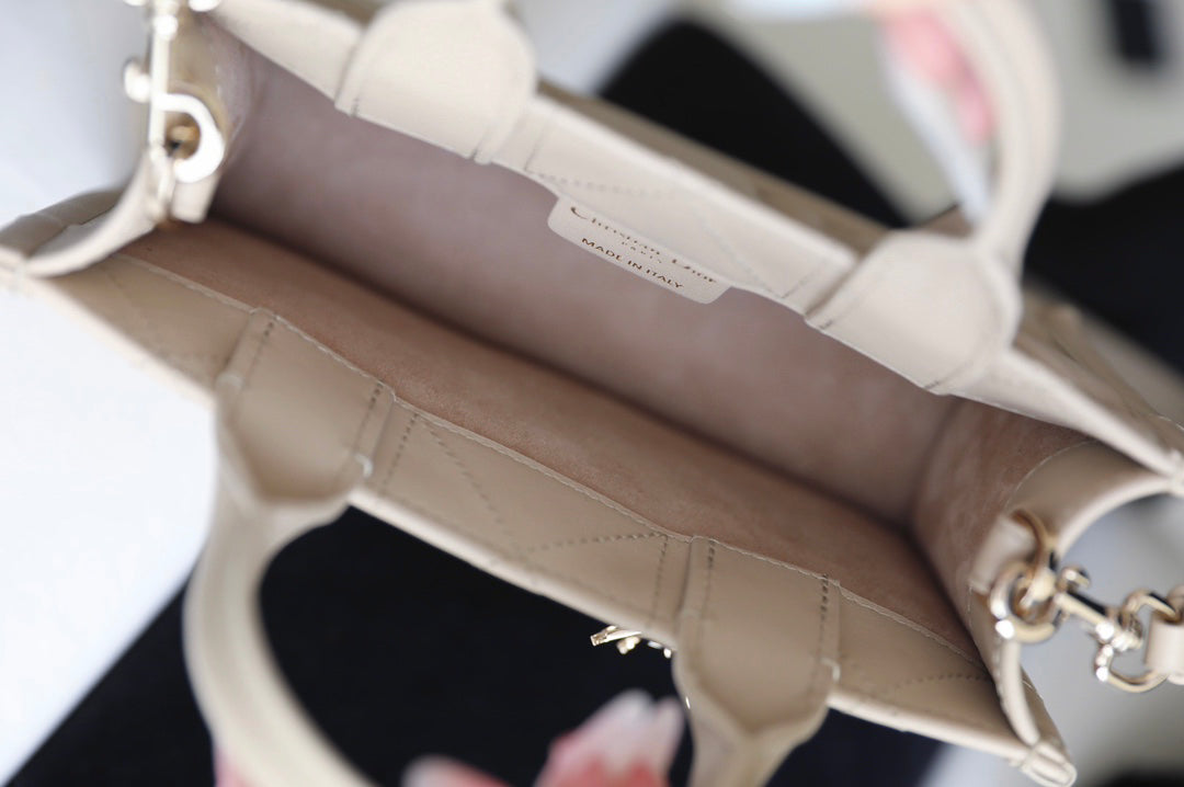 Beige Cowhide Handbag