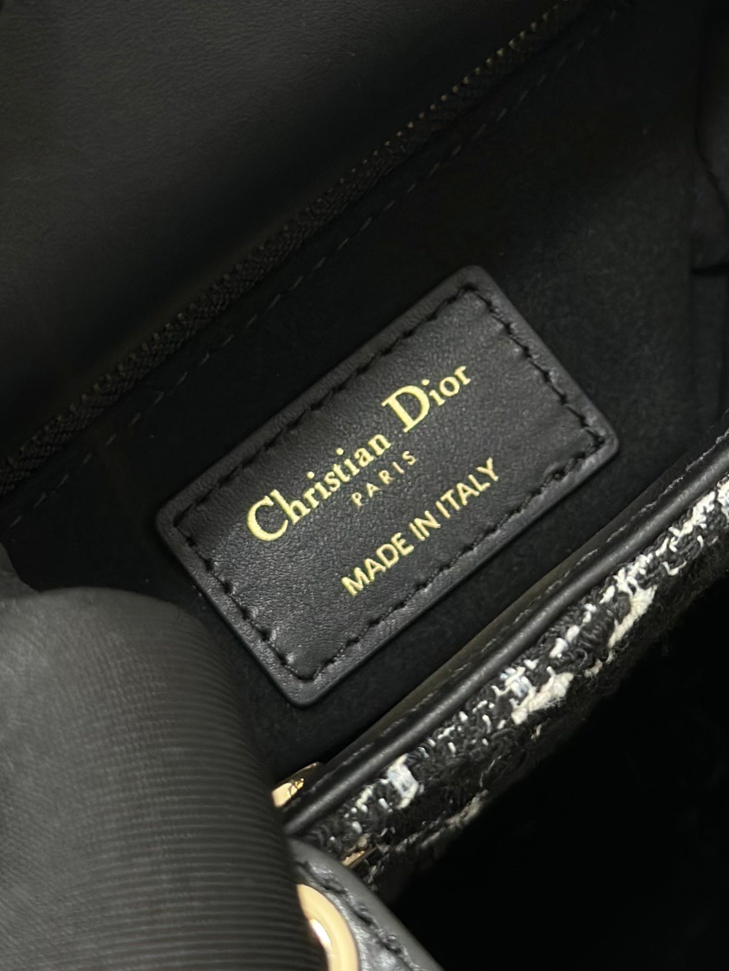 Three  Grid Tweed Handbag