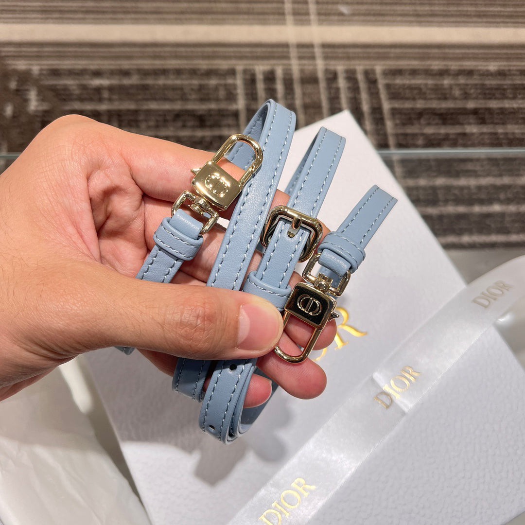 Mini Misty Blue Horizontal - style Lady Dior