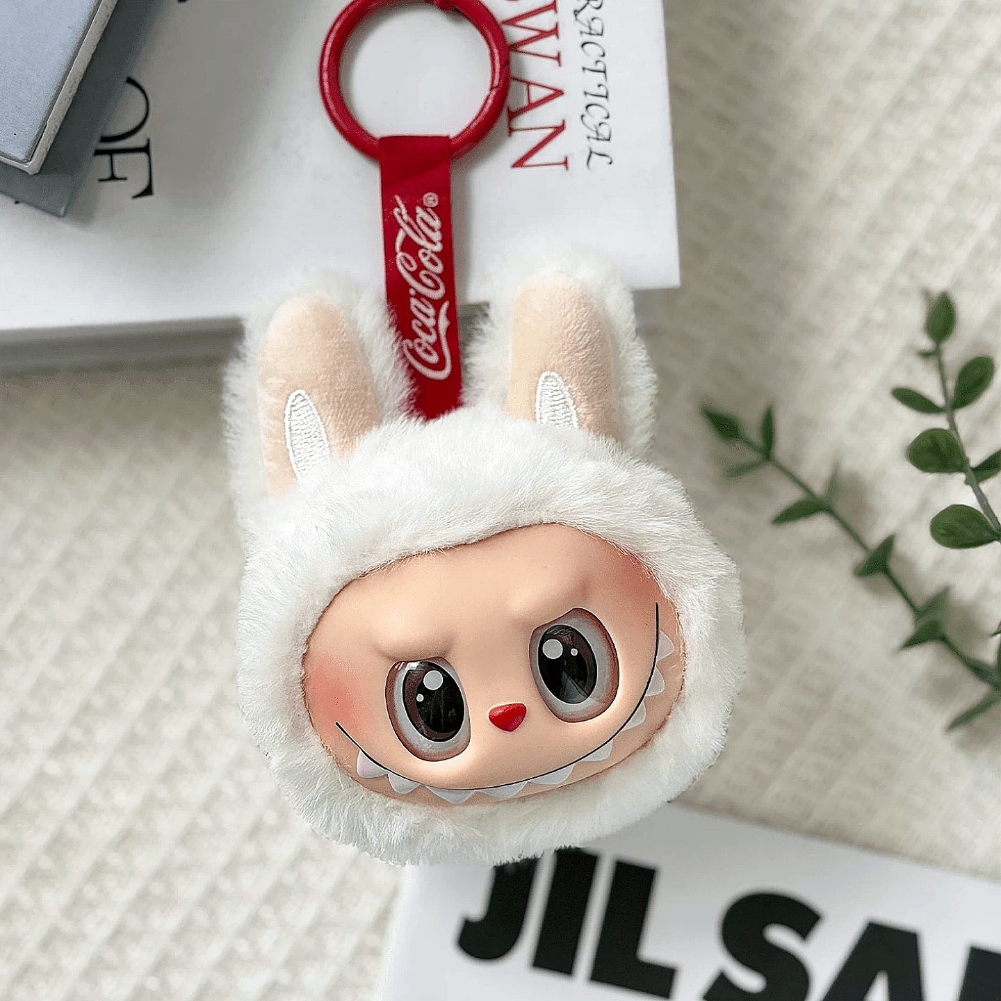 Cute Fluffy LABUBU Head Keychains - Adorable Bag Charms