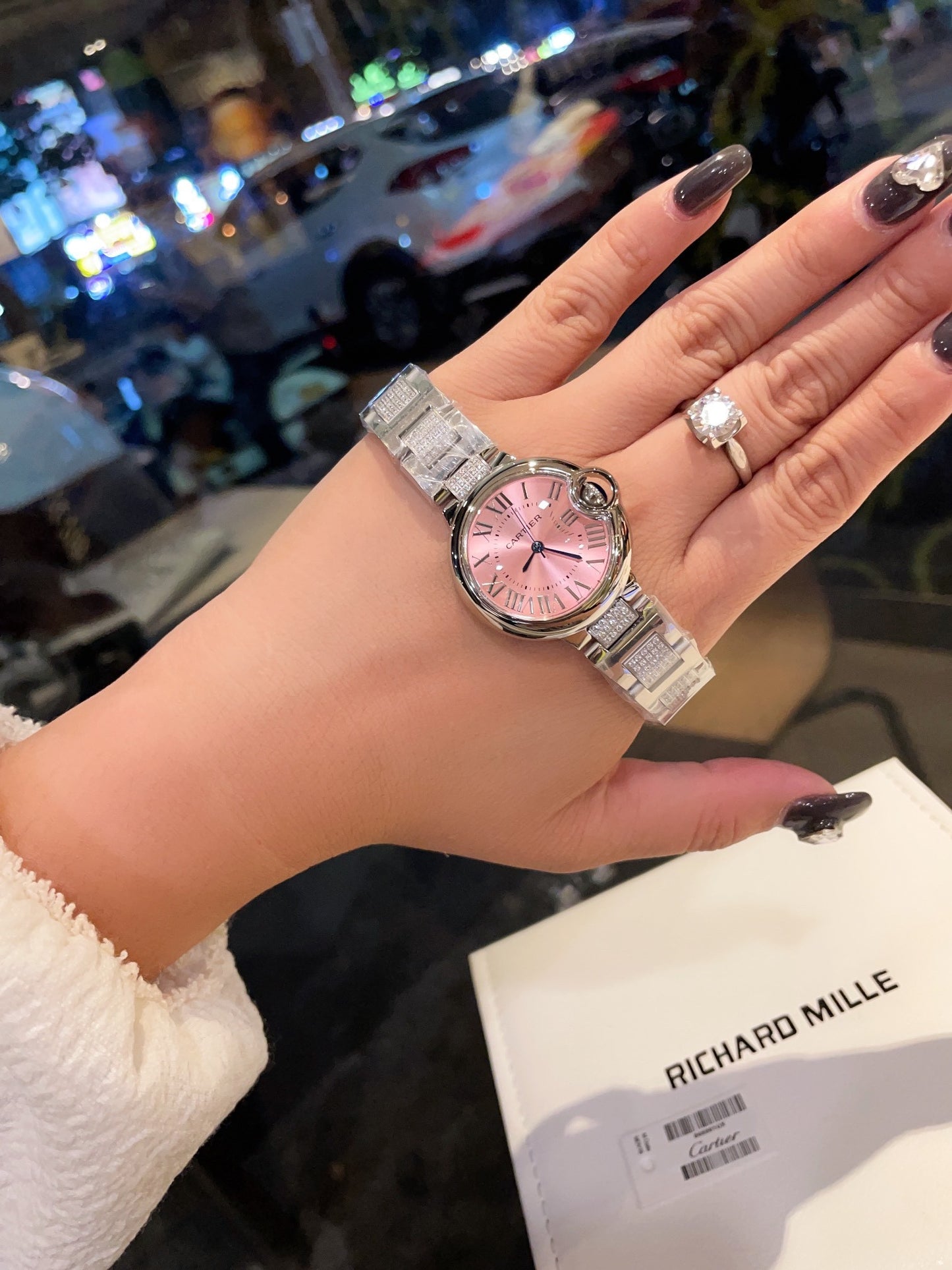 Cartier fisheye glass in cherry pink