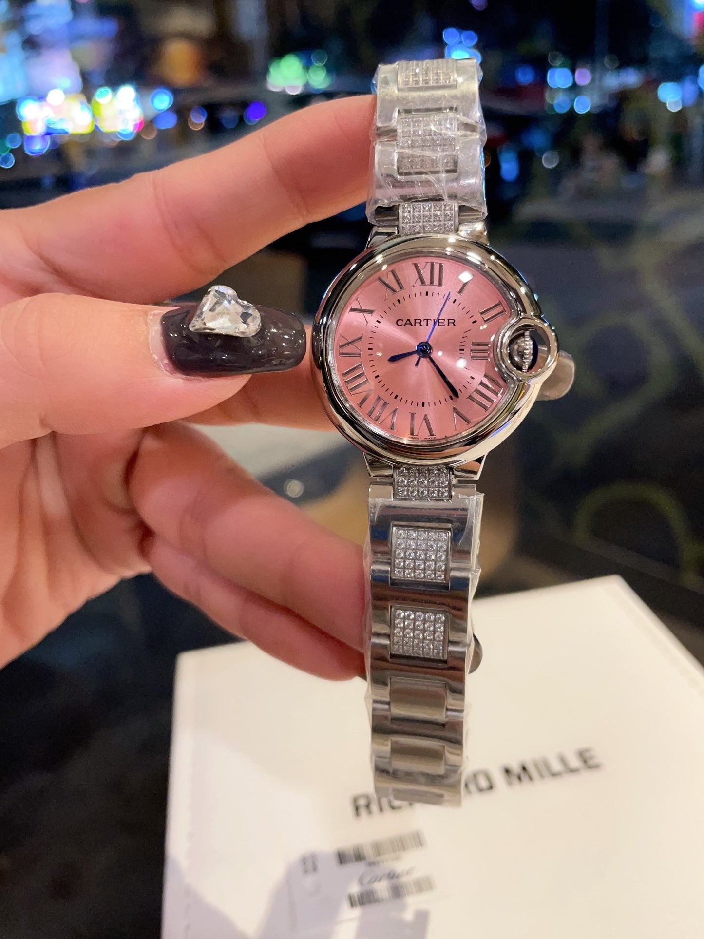 Cartier fisheye glass in cherry pink