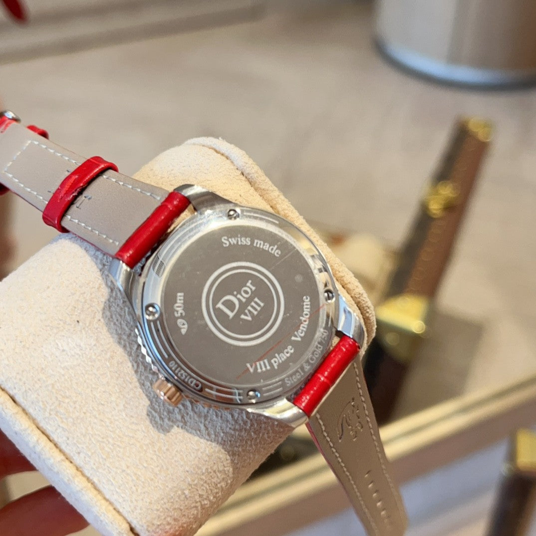 Dior Glamorous Red - strap Watch: A Fusion of Style and Luxury