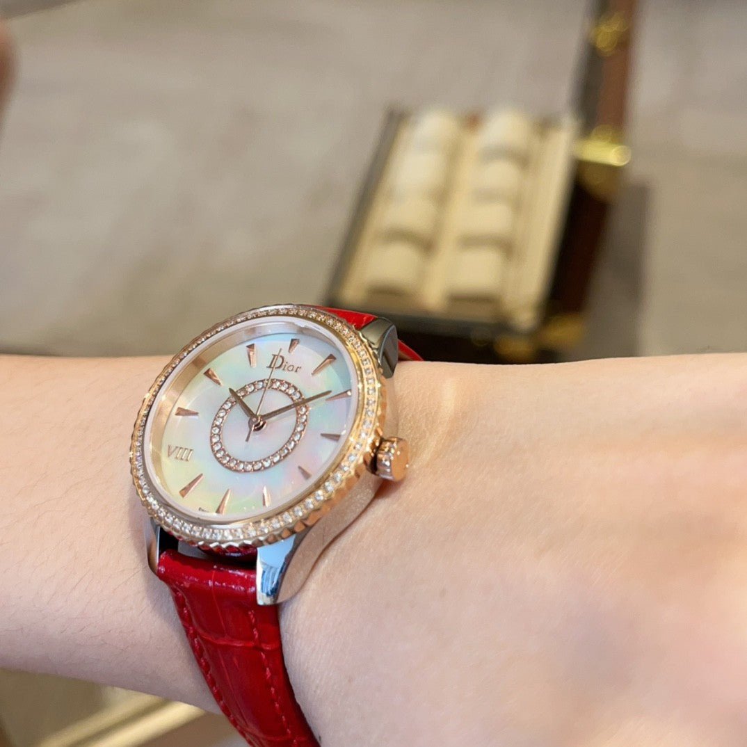 Dior Glamorous Red - strap Watch: A Fusion of Style and Luxury