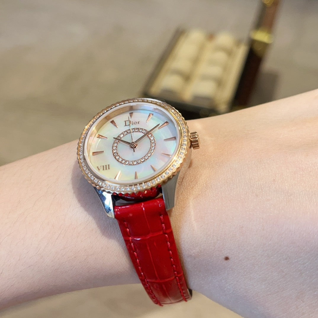 Dior Glamorous Red - strap Watch: A Fusion of Style and Luxury