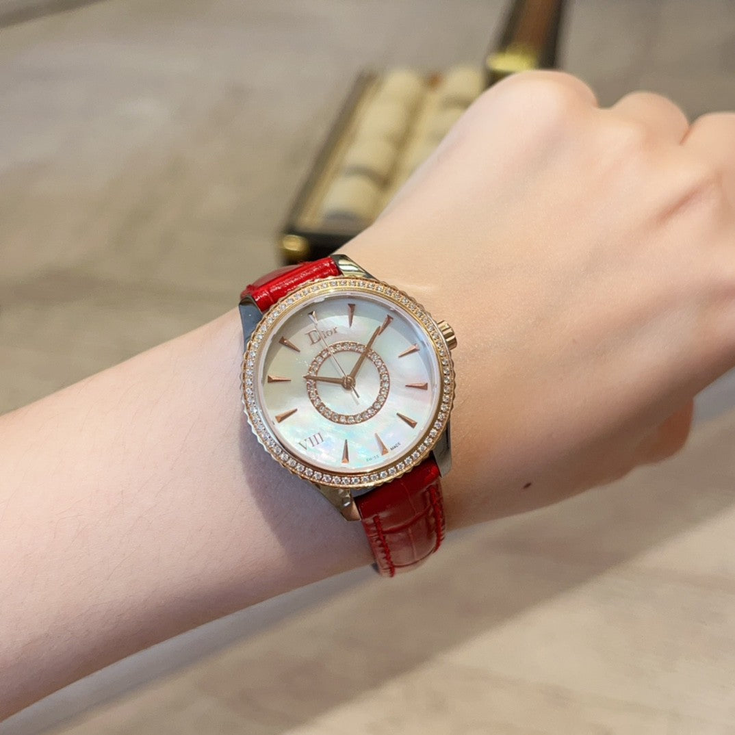 Dior Glamorous Red - strap Watch: A Fusion of Style and Luxury