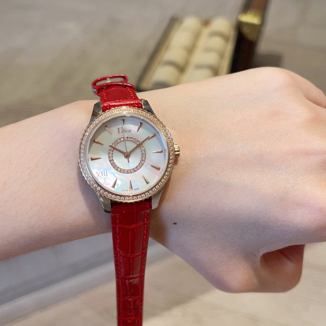 Dior Glamorous Red - strap Watch: A Fusion of Style and Luxury