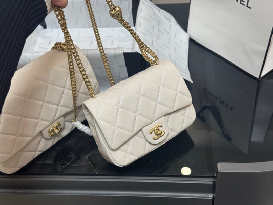 Classic White Quilted Flap Bags
