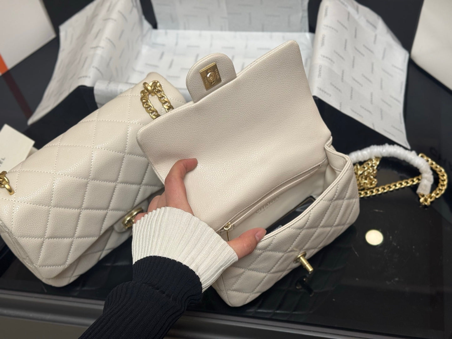 Classic White Quilted Flap Bags