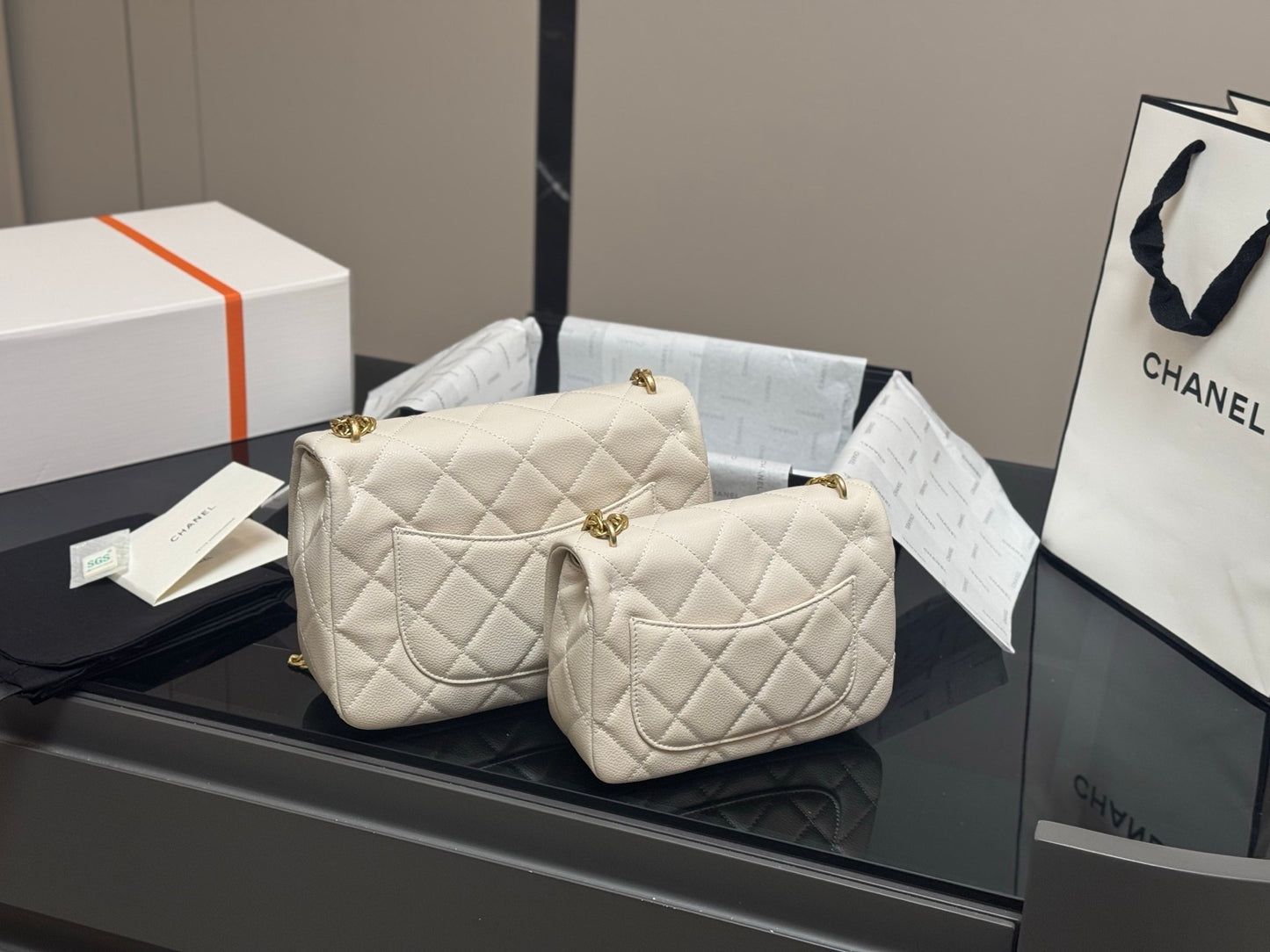 Classic White Quilted Flap Bags