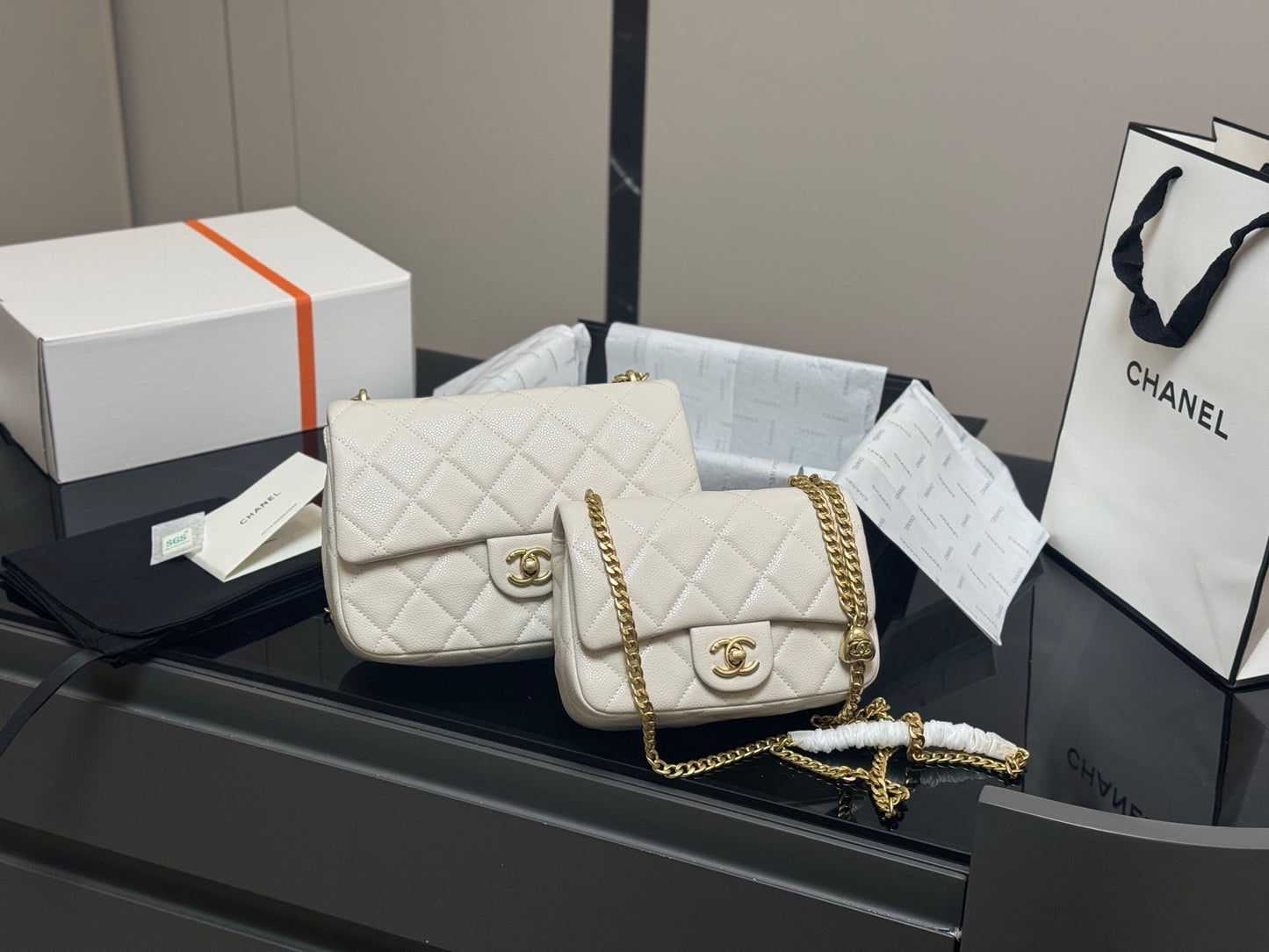 Classic White Quilted Flap Bags