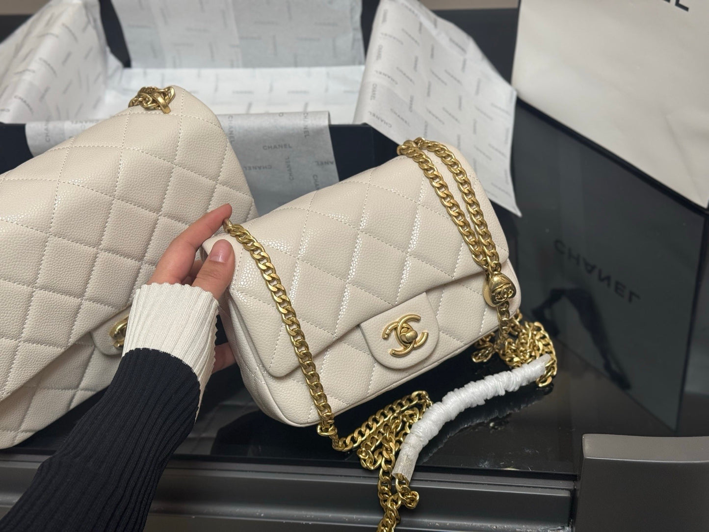 Classic White Quilted Flap Bags