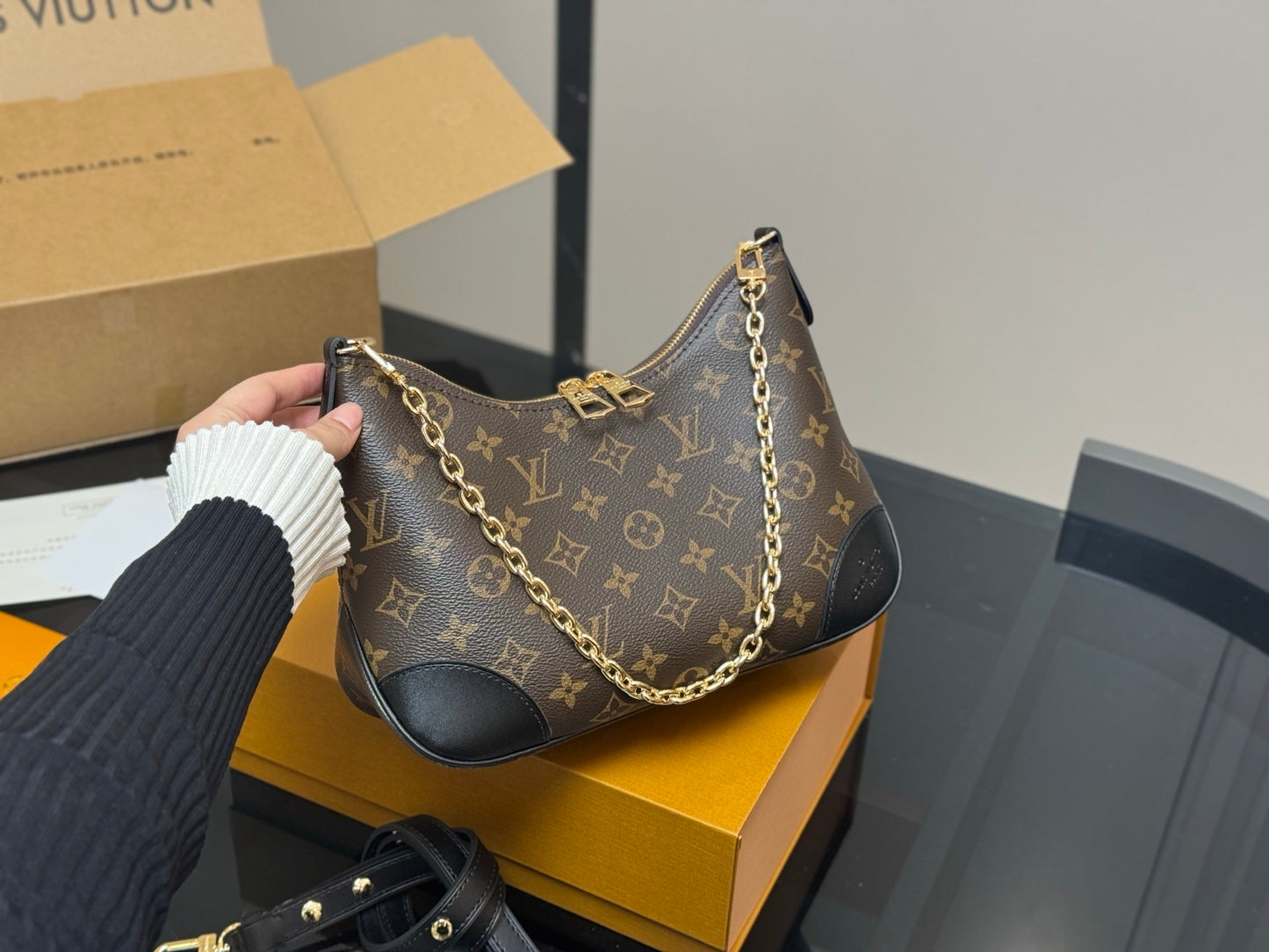 Classic Monogram Chain Hobo Bag