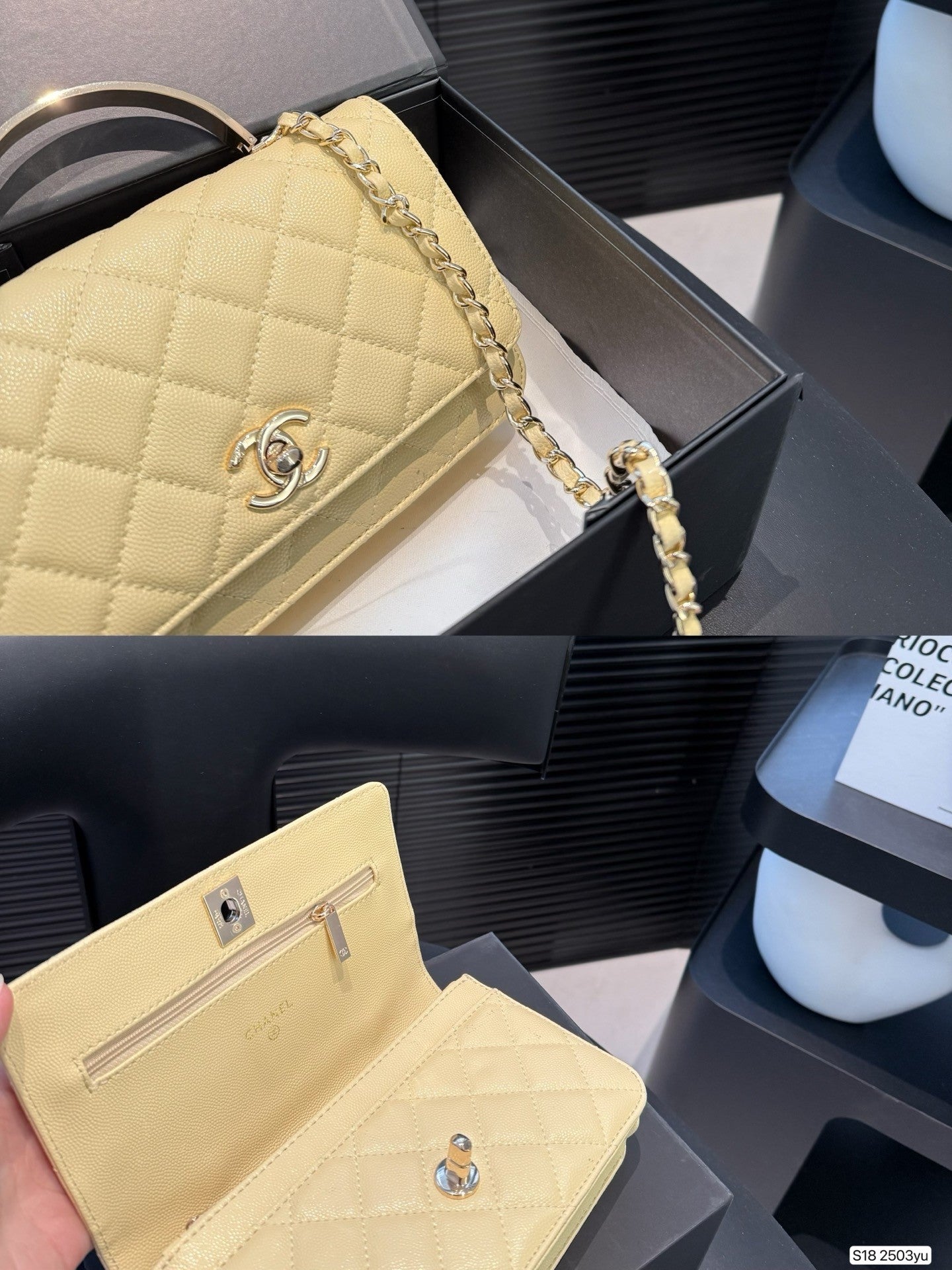 Gorgeous Quilted Yellow Flap Bag