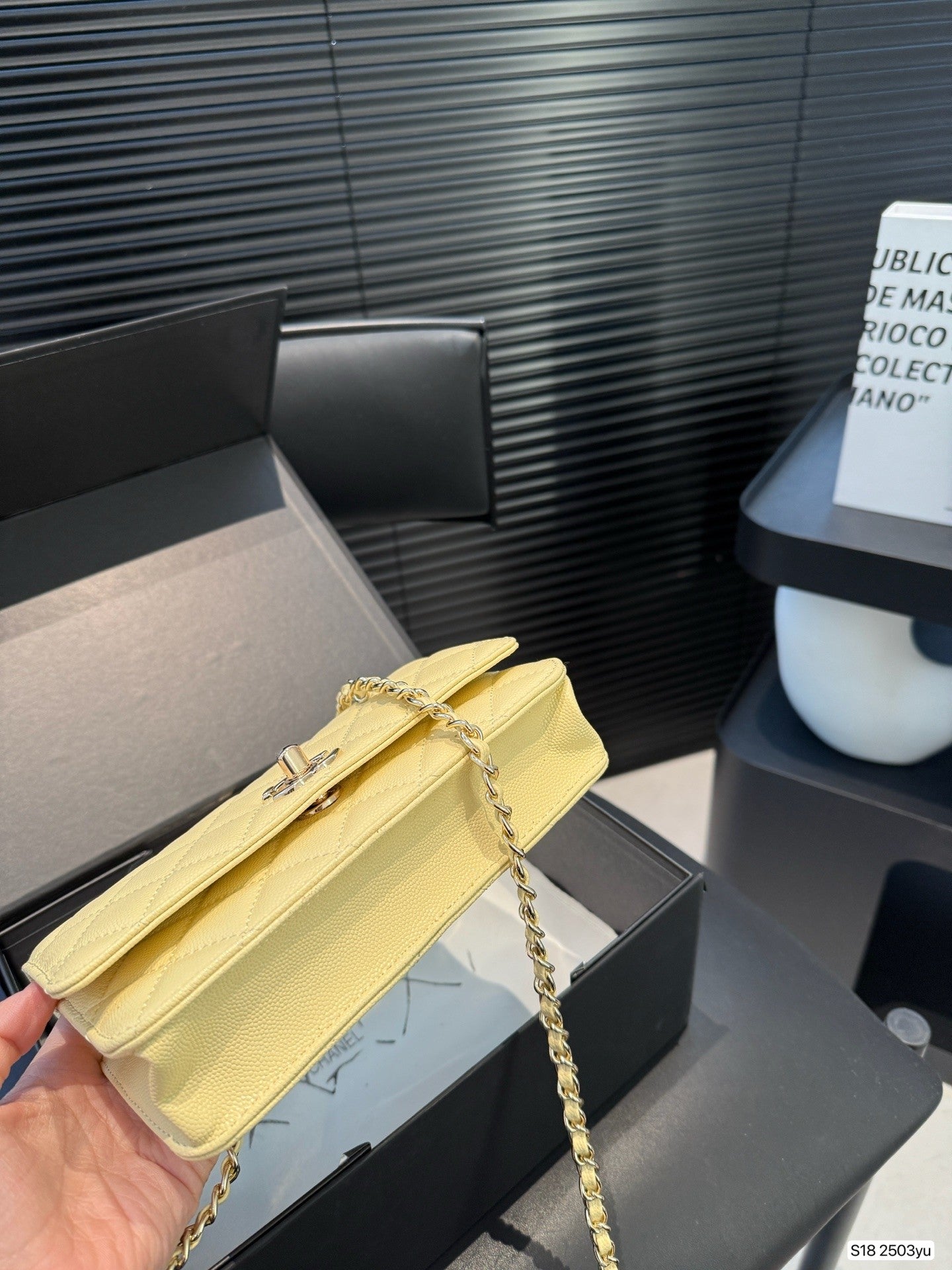 Gorgeous Quilted Yellow Flap Bag