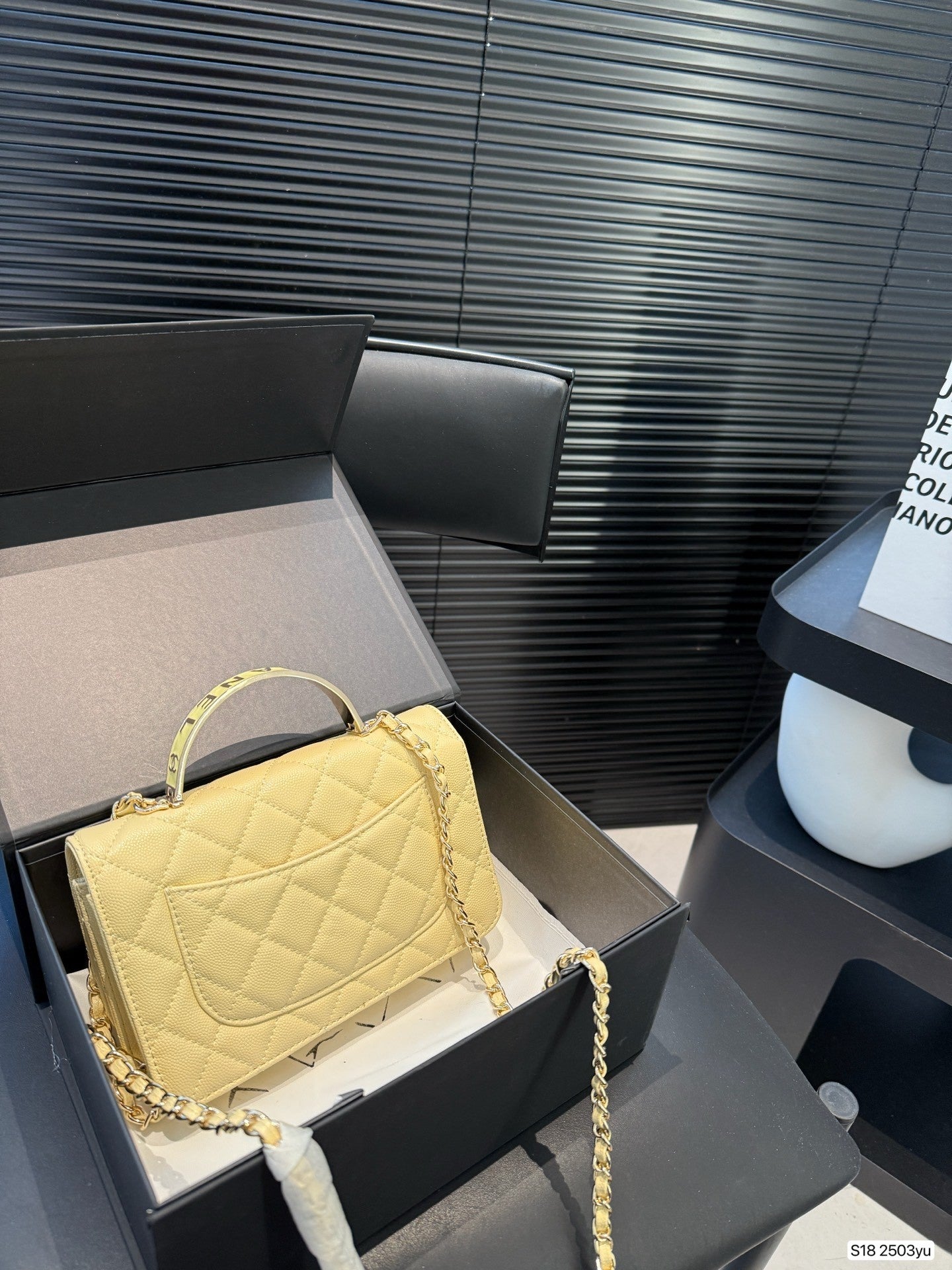 Gorgeous Quilted Yellow Flap Bag