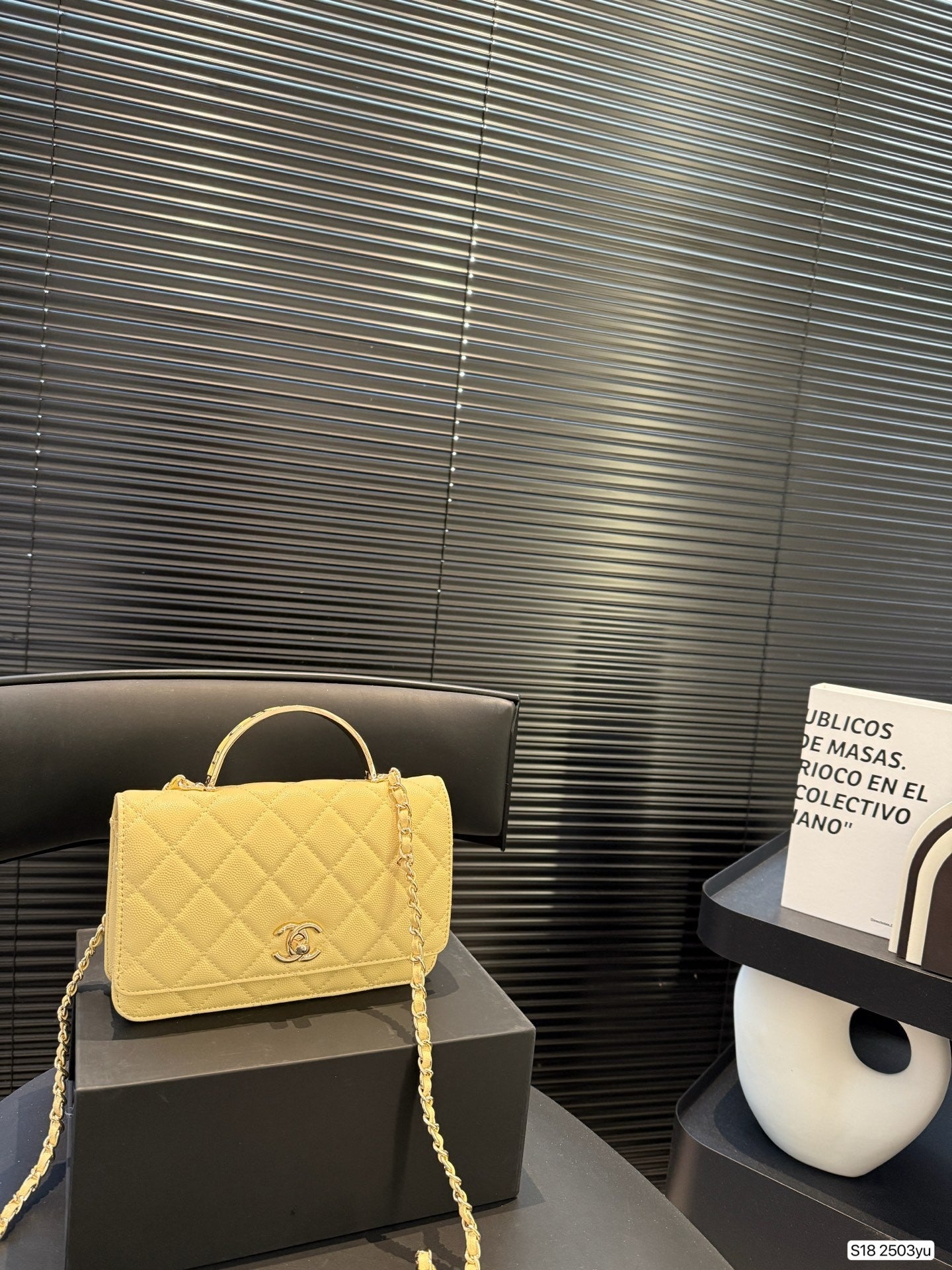 Gorgeous Quilted Yellow Flap Bag