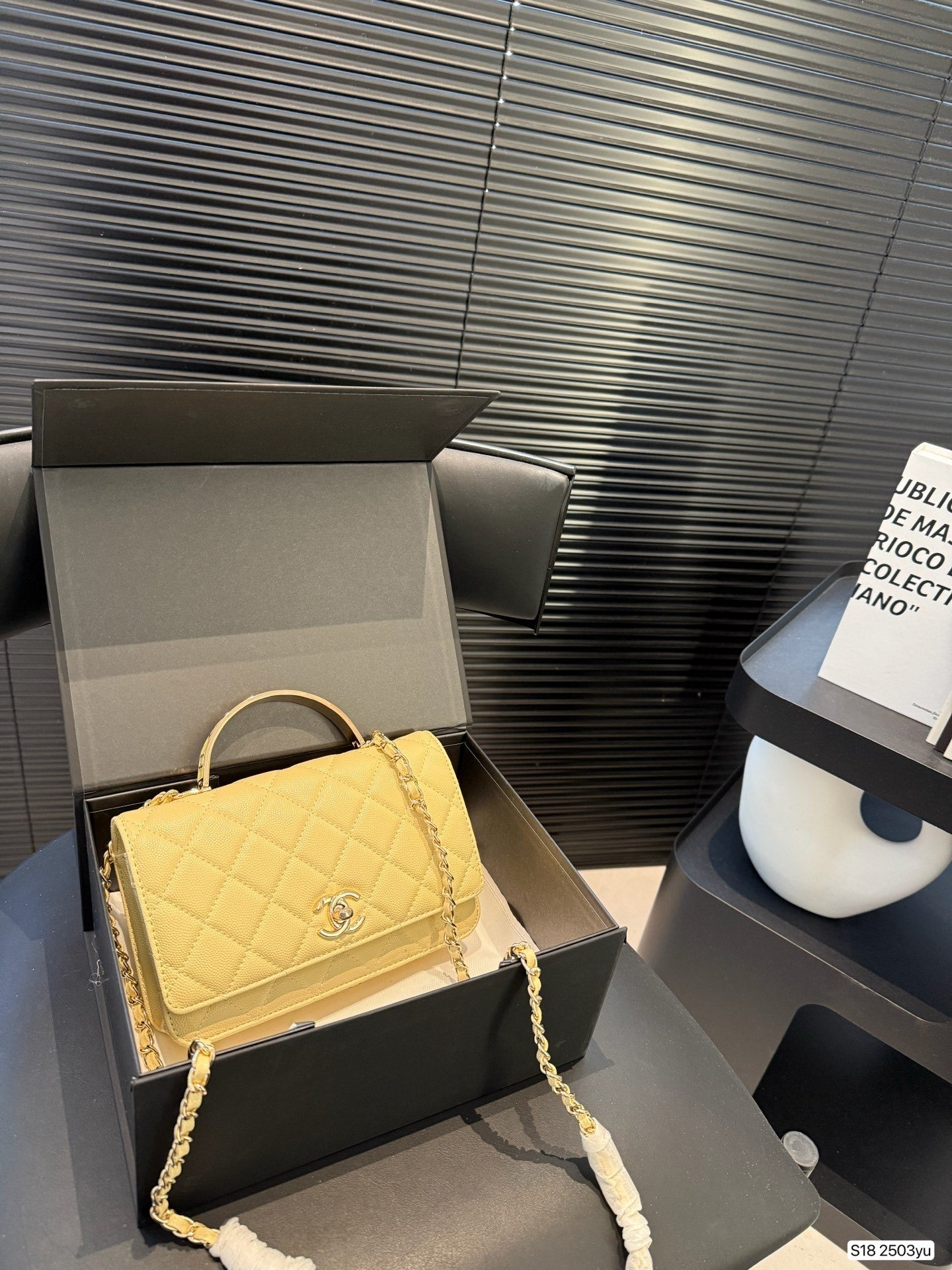 Gorgeous Quilted Yellow Flap Bag