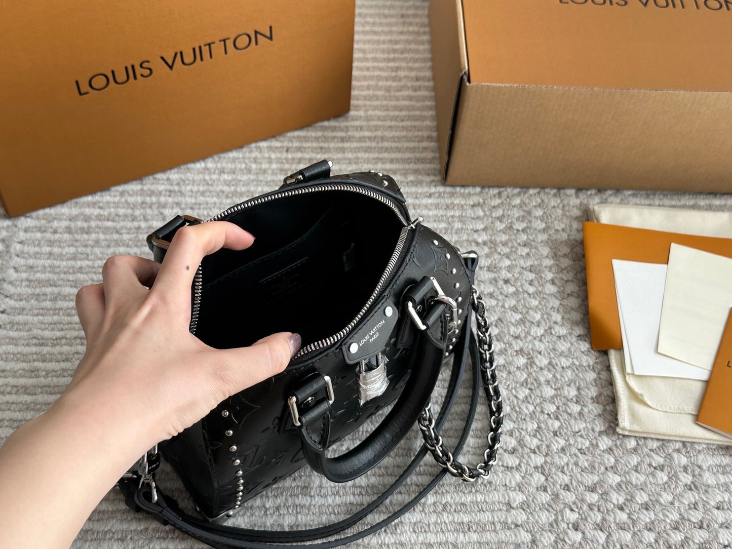 Edgy Studded Black Mini Speedy Bag