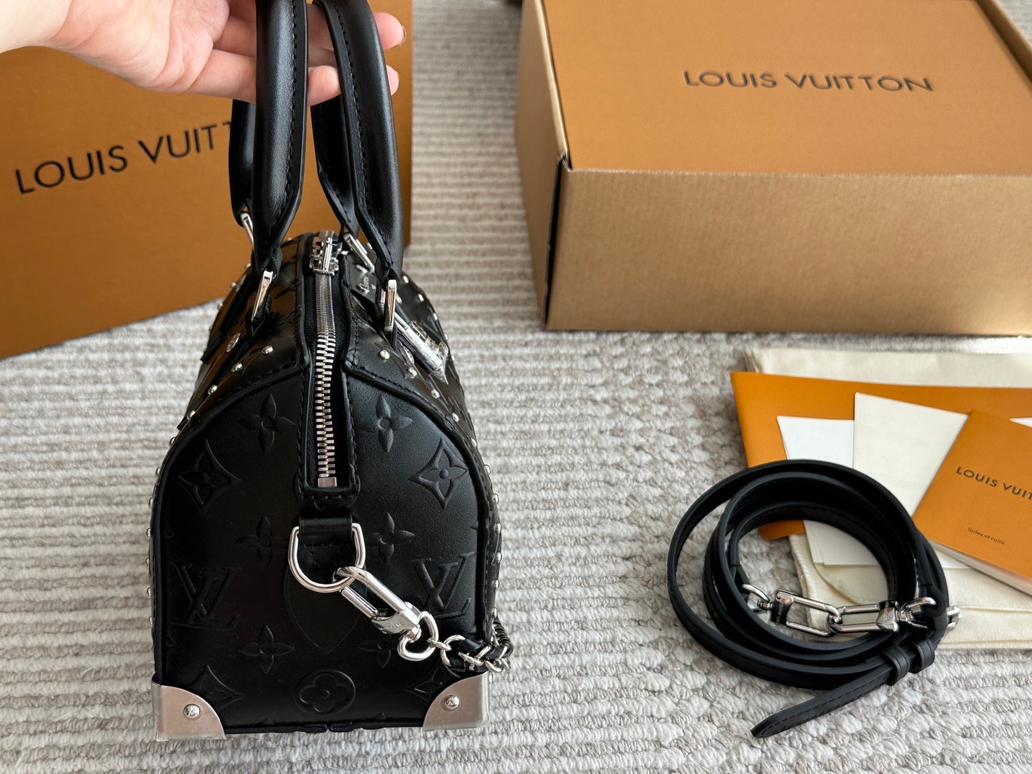 Edgy Studded Black Mini Speedy Bag