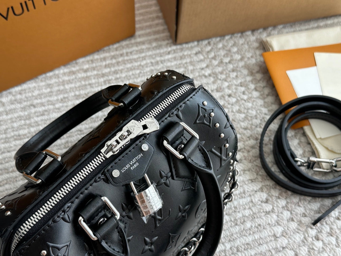 Edgy Studded Black Mini Speedy Bag