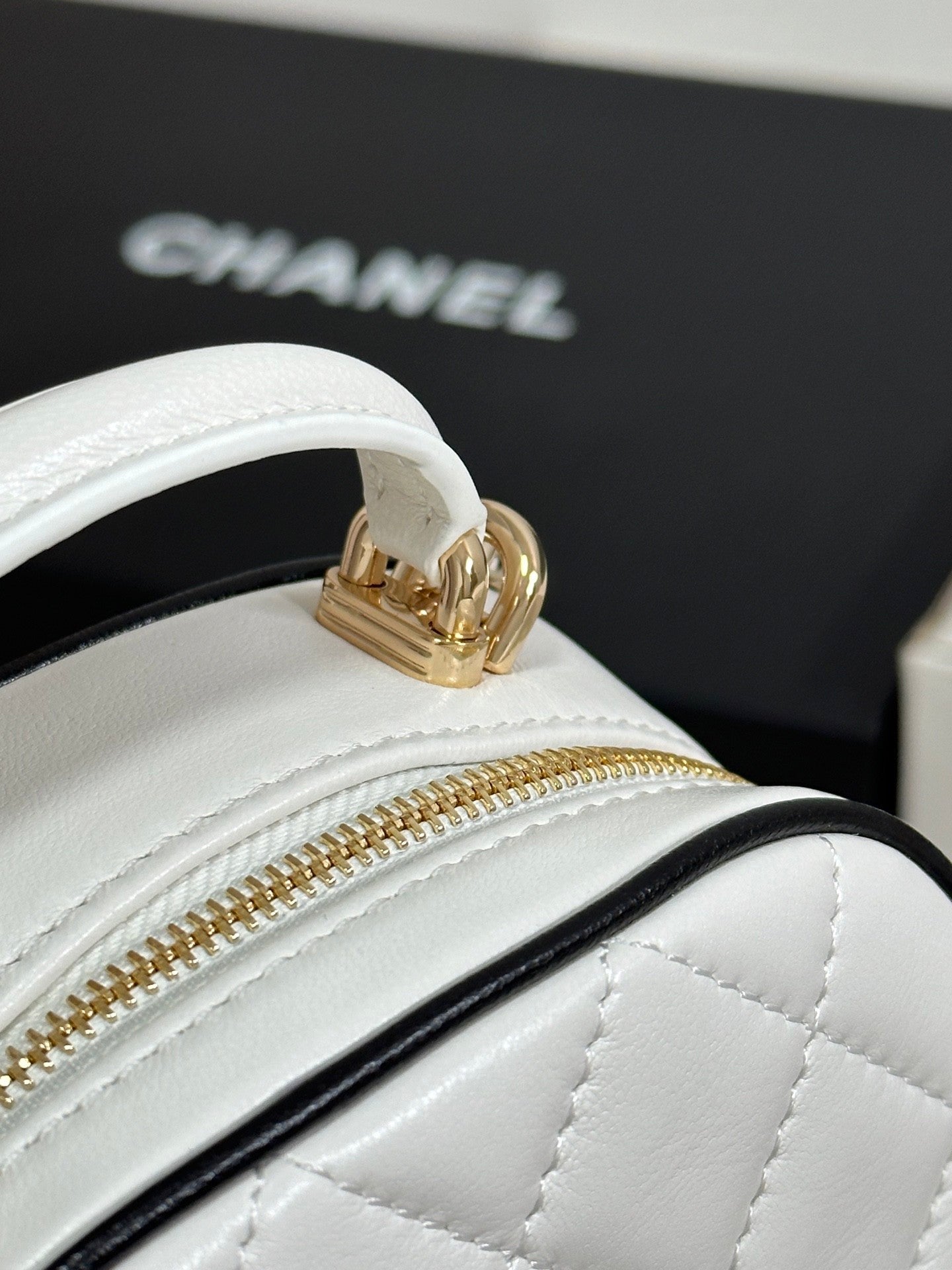 Chic Chanel Quilted White Mini Backpack