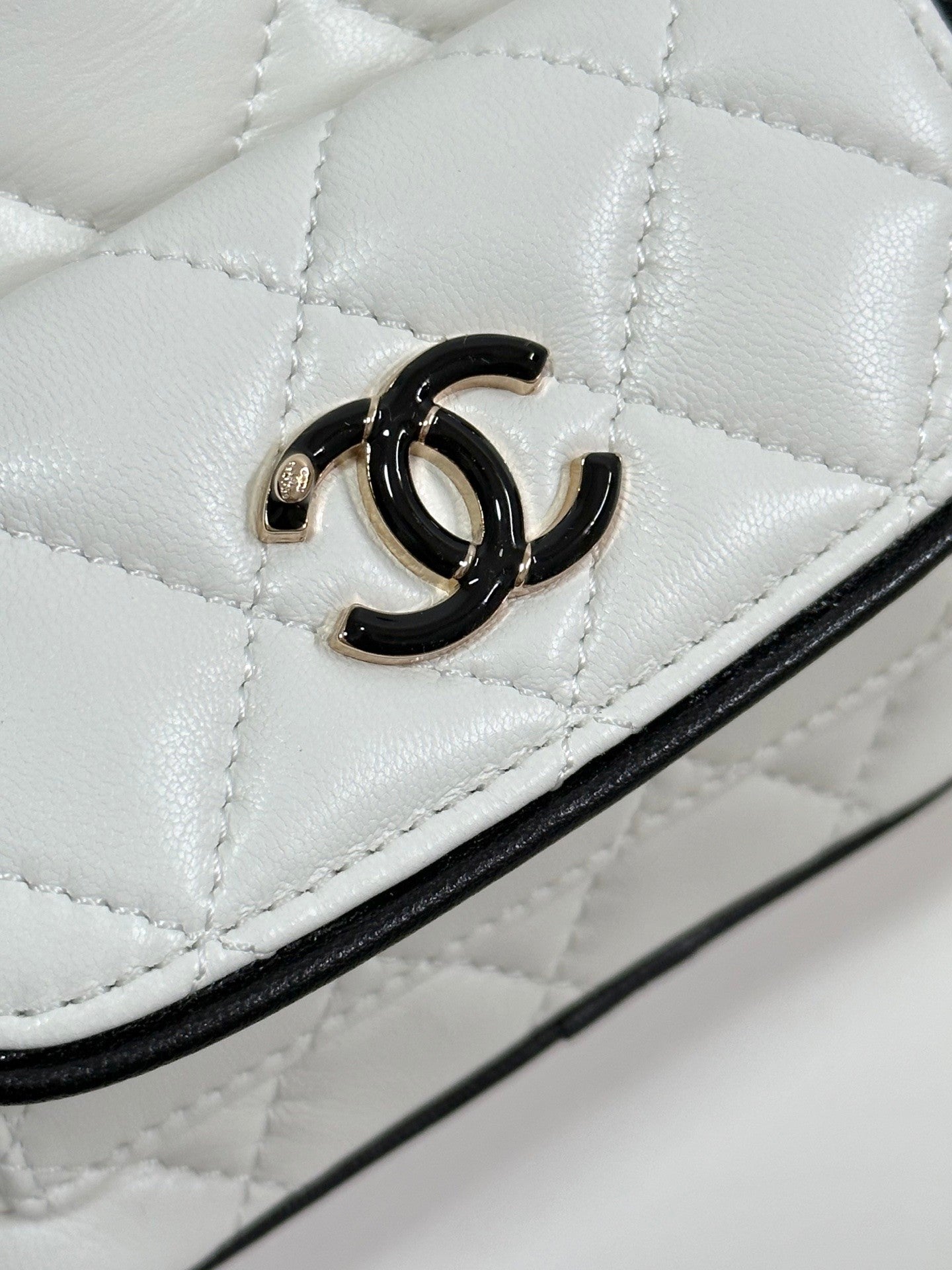 Chic Chanel Quilted White Mini Backpack