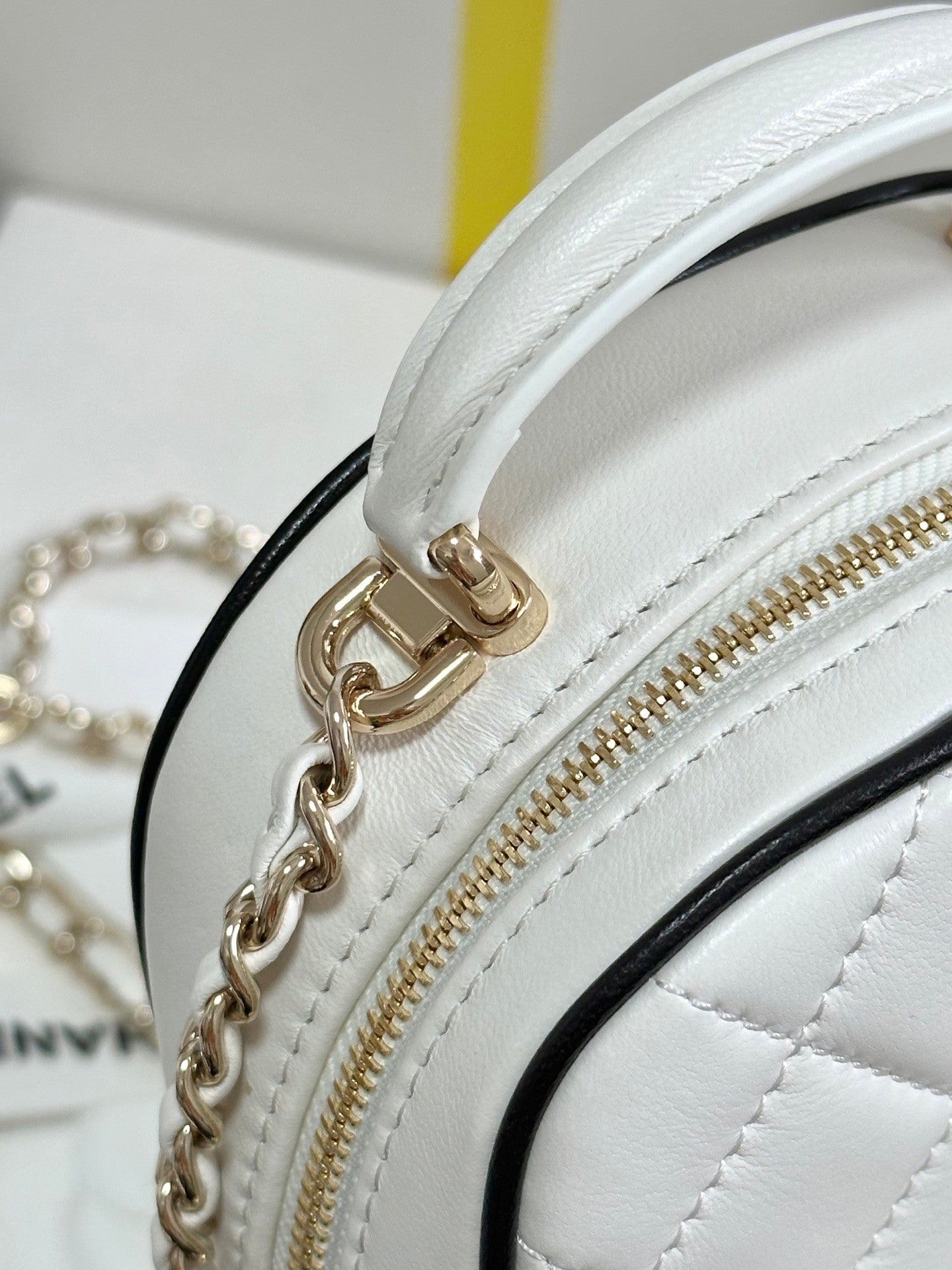 Chic Chanel Quilted White Mini Backpack